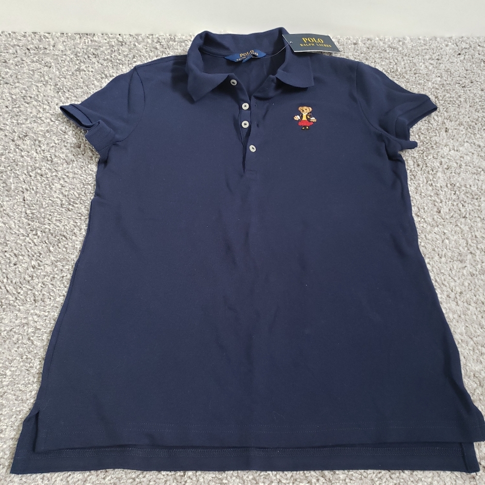 Polo bear cotton mesh polos for big girl or small